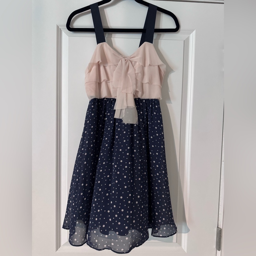 LC Lauren Conrad Blue and Pink Spaghetti Strap Sundress